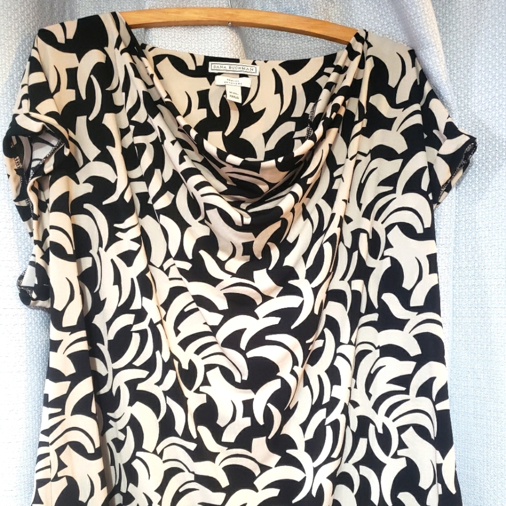 Dana Buchman XXL Geometric Black and Ivory Print